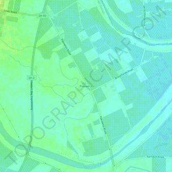 Carte topographique Pakowhai, altitude, relief