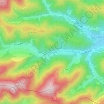 Carte topographique Bas d'Urbeis, altitude, relief