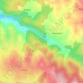 Carte topographique Puech Cibie, altitude, relief