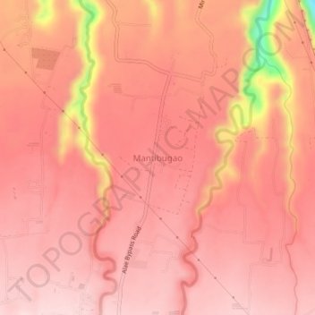 Carte topographique Mantibugao, altitude, relief