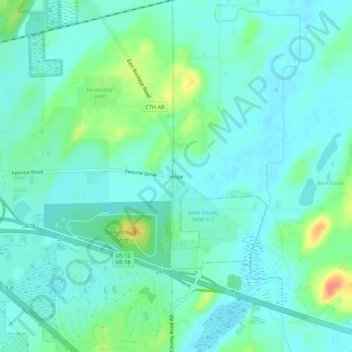 Carte topographique Hope, altitude, relief