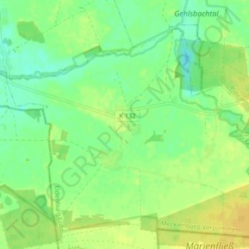Carte topographique Darß, altitude, relief