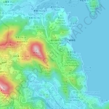 Carte topographique 大埔仔 Tai Po Tsai, altitude, relief