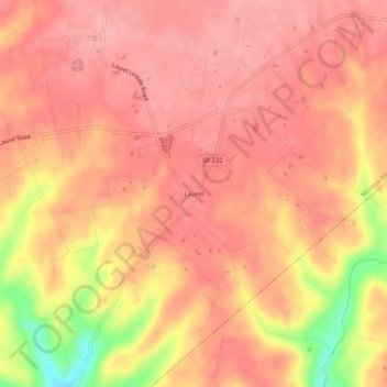 Carte topographique Laurel, altitude, relief