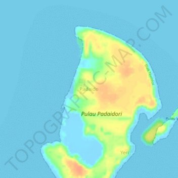 Carte topographique Padaido, altitude, relief