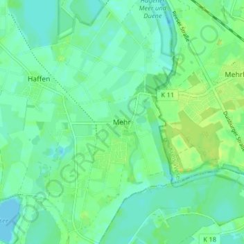 Carte topographique Mehr, altitude, relief