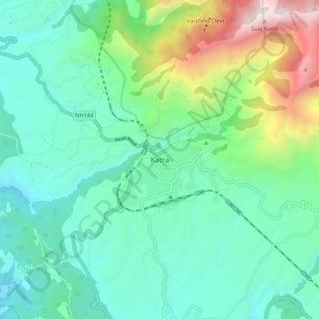Carte topographique Katra, altitude, relief
