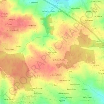 Carte topographique Saint Enogat, altitude, relief