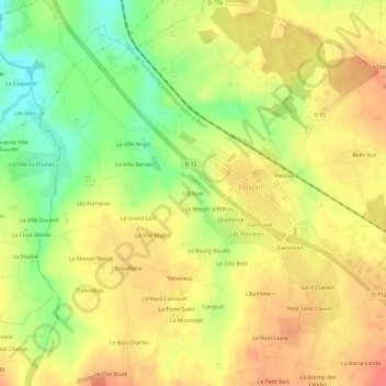 Carte topographique L'Ecluse, altitude, relief