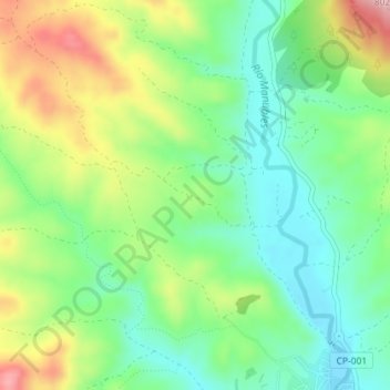 Carte topographique Sangrera, altitude, relief