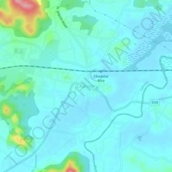 Carte topographique Chandor, altitude, relief