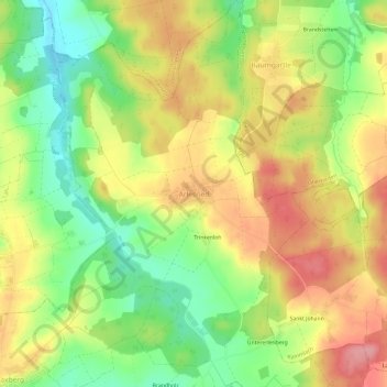 Carte topographique Arlesried, altitude, relief