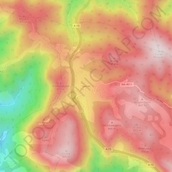 Carte topographique Gorriti, altitude, relief