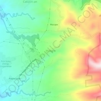 Carte topographique Milagro, altitude, relief