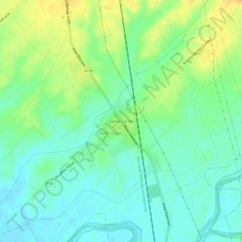 Carte topographique Santa Cecilia, altitude, relief