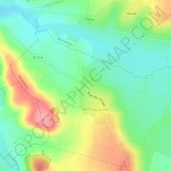 Carte topographique Le Chemin de Saint-Leonard, altitude, relief