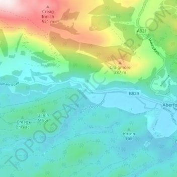 Carte topographique Milton, altitude, relief