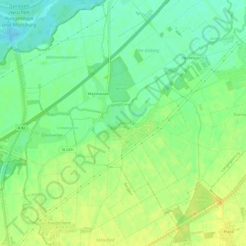 Carte topographique Zustorf, altitude, relief