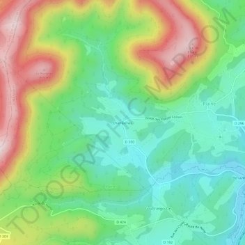 Carte topographique Schampenau, altitude, relief
