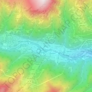 Carte topographique Martini, altitude, relief