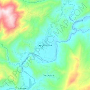 Carte topographique Nagtipunan, altitude, relief