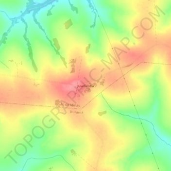 Carte topographique Juvelândia, altitude, relief