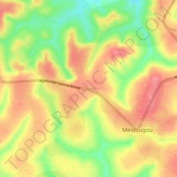 Carte topographique Bougi, altitude, relief