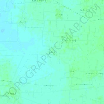 Carte topographique Johal, altitude, relief