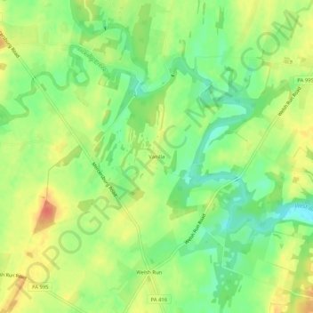 Carte topographique Vanilla, altitude, relief