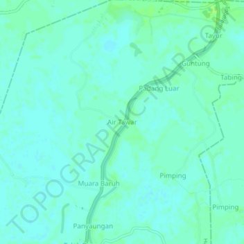 Carte topographique Air Tawar, altitude, relief