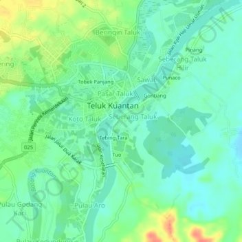 Carte topographique Pulau Ambacang, altitude, relief