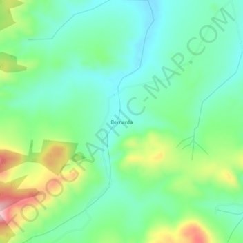 Carte topographique Bernarda, altitude, relief