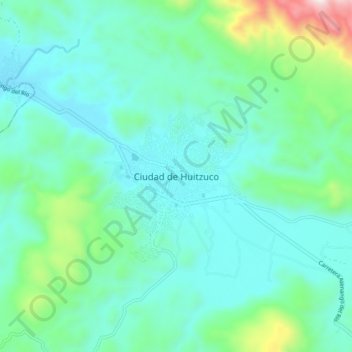 Carte topographique Ciudad de Huitzuco, altitude, relief