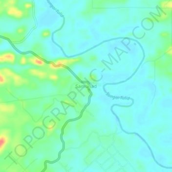 Carte topographique Samunad, altitude, relief