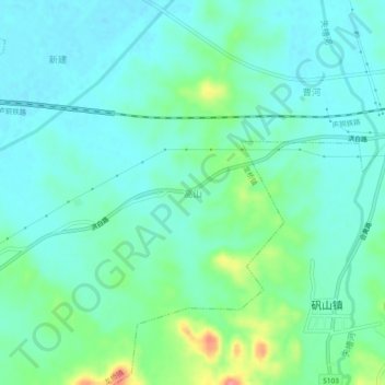 Carte topographique Gaoshan, altitude, relief