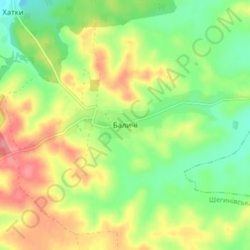 Carte topographique Balychi, altitude, relief