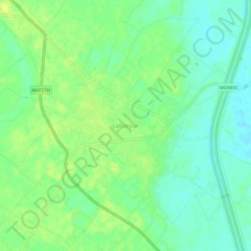 Carte topographique Laharpur, altitude, relief