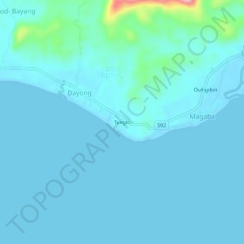 Carte topographique Tengib, altitude, relief