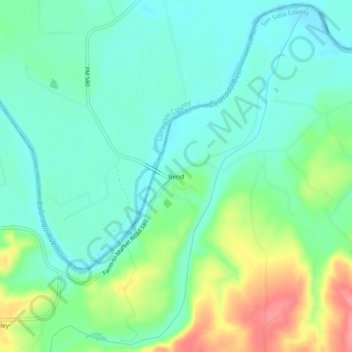 Carte topographique Bend, altitude, relief