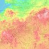 Carte topographique Masurian Lake District, altitude, relief