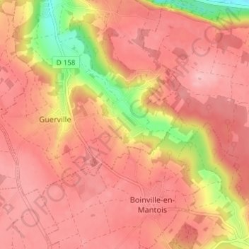 Carte topographique Senneville, altitude, relief
