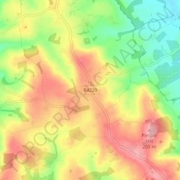 Carte topographique Acton Green, altitude, relief