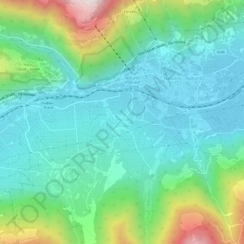 Carte topographique Cirlano, altitude, relief