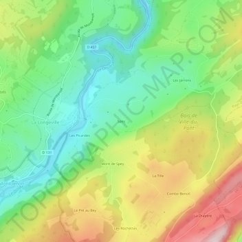 Carte topographique Spey, altitude, relief