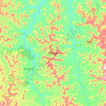 Carte topographique Kenge, altitude, relief