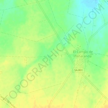 Carte topographique Fuente, altitude, relief