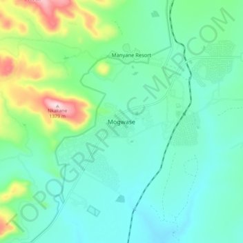 Carte topographique Mogwase, altitude, relief