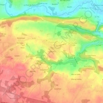 Carte topographique Le Bechis, altitude, relief