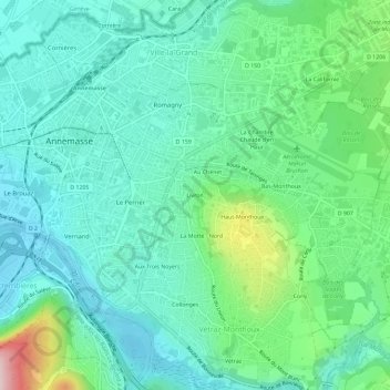 Carte topographique Livron, altitude, relief