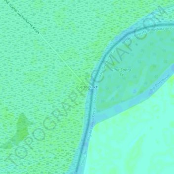 Carte topographique Puerto Busch, altitude, relief